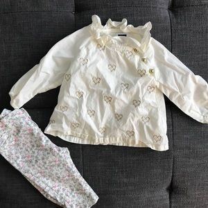 💕 Adorable Janie and Jack top & Gap Baby Pants